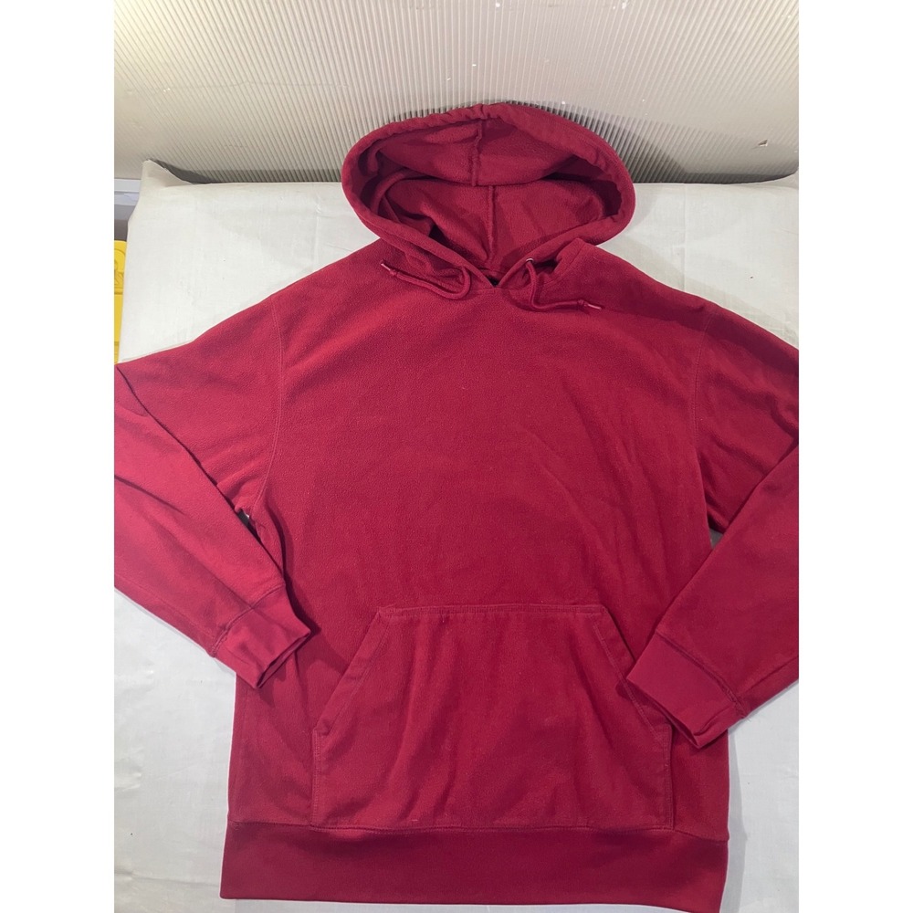 AthleTech Red Fleece Hoodie Pullover Long Sleeve Pocket Hooded Sweatshirt Mens M